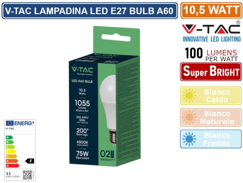 Gasiashop - VT-291 - CONFEZIONE 5 PEZZI V-TAC VT-291 LAMPADINA LED