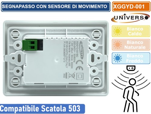 Gasiashop - XGGYD-001 - PUNTO LUCE SEGNAPASSO LED RETTANGOLARE