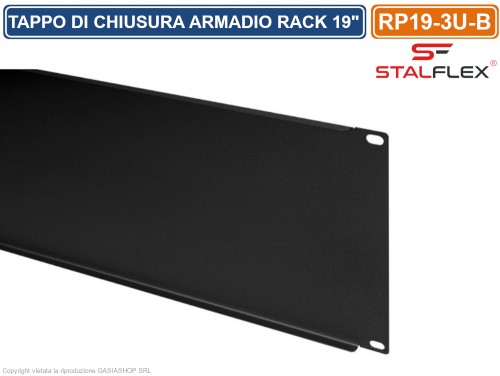 Gasiashop - RP19-3U-B - TAPPO DI CHIUSURA PANNELLO CIECO 3U PER SPAZI VUOTI  IDONEO PER ARMADI RACK 19