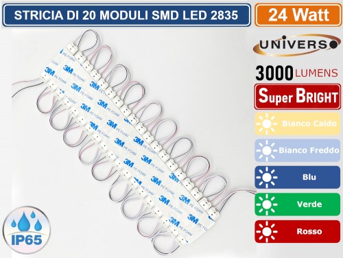 Modulo a 4 LED 3 W, bianco freddo, 285 lm, 12 V, DC SMD 2835 IP65, impermeabile, angolo di diffusione 180°, 52 x 46 mm, per illuminazione a LED, DIY, catena luminosa, 50x Stück