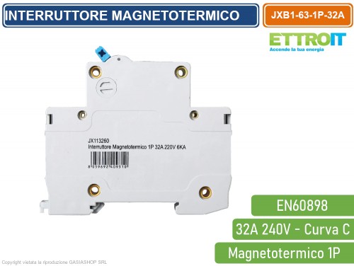 Interruttore Magnetotermico 1P 10A C10 - Protezione Sovraccarico E Cortocircuito 6000A - Foto 8