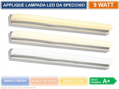 WIVION Lampada da Bagno a LED, Lampada da Specchio Applique da