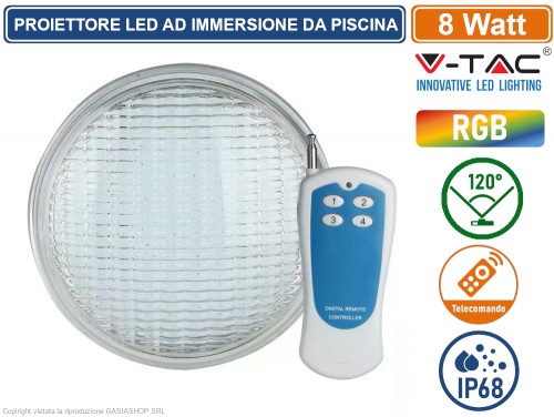 PROIETTORE LAMPADA LED RGB EFFETTI DISCO 5W CON TELECOMANDO