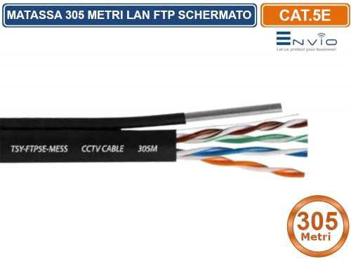Matassa Di Cavi LAN Cat6 Solidi UTP Da 305 M - Bobina Di Rete Ethernet Rj45 Cavo Ethernet Sfuso Cetificato Cmr  0065030852319