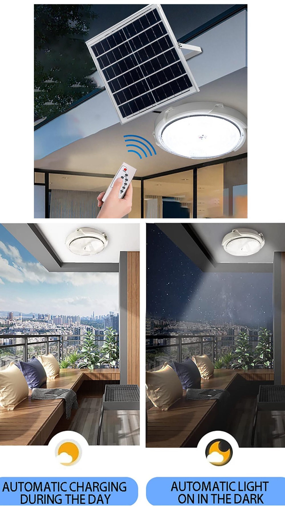 Pacco Da 2 Plafoniere LED Ricaricabili Con Sensore Di Movimento, 3 Temperature Di Colore, Dimmerabile, Batteria 6000mAh, Installazione Magnetica