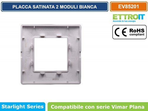 Placca In Tecnopolimero Satinato Silver Per Serie Plana - 7 Moduli, Compatibile ETTROIT - Foto 5