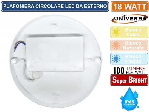 Gasiashop - P170B-T3C - UNIVERSO PLAFONIERA LED ROTONDA CIRCOLARE 12W SMD  IP20 BIANCA COLORE LUCE 3 IN 1 SELEZIONABILE CCT