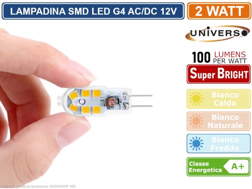 Gasiashop - G4-05 - UNIVERSO G4-05 LAMPADINA LED G4 2W BULB CHIP