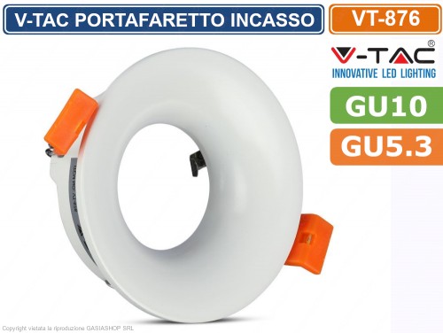 Portafaretto LED V-Tac da incasso rotondo GU10 GU5.3