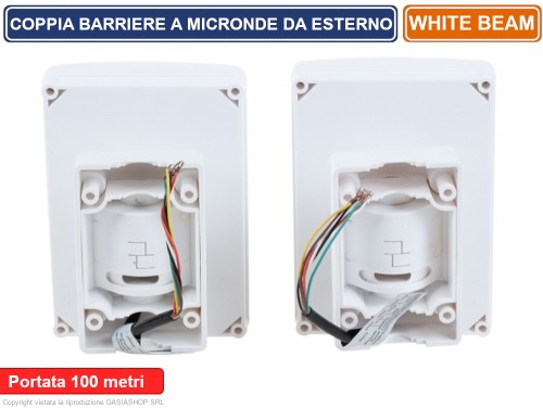 Gasiashop - AN900-B250 - BARRIERA PERIMETRALE CABLATA PORTATA 750 METRI  INTERNO 250 METRI ESTERNO 3 FASCI REGOLABILI DA ESTERNO IP65