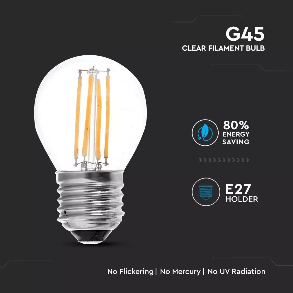 Lampadina LED E27 4W G45 4000K (Blister 1 Pezzo)