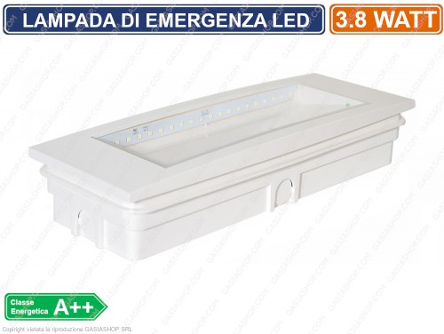 18650 - LAMPADA D'EMERGENZA A LED ANTI BLACK OUT 3.8 WATT 130 LM GRADO  PROTEZIONE IP40 - Gasiashop