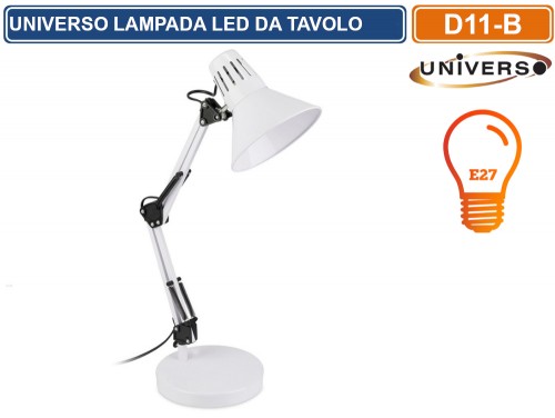 Gasiashop - D22 - LAMPADA DA TAVOLO CON BRACCIO FLESSIBILE ATTACCO E27  DISPONIBILE CON COLORI ASSORTITI