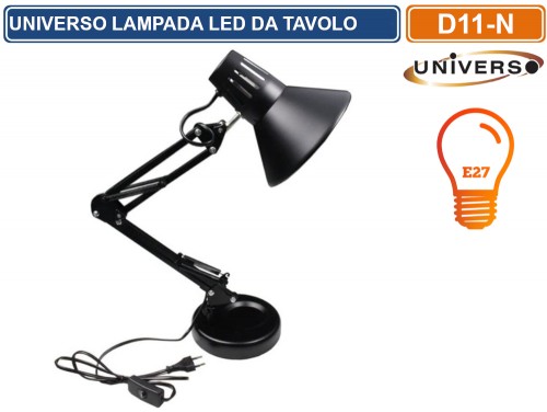 Lampada da scrivania con braccio snodabile luce da tavolo in metallo  orientabile attacco per lampadine E27 per casa ufficio cameretta LAM-D11  (Bianco) P4 : : Illuminazione