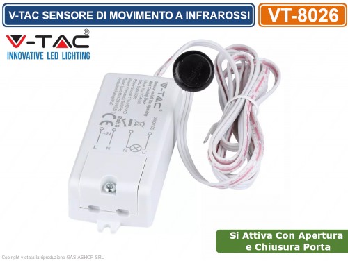 SKU 6613 - Sensore Di Movimento A Infrarossi 240° Montaggio A Parete Angolare Colore Bianco | LED Italia - Foto 2