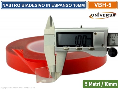 Gasiashop - VBH-20MM - NASTRO BIADESIVO TRASPARENTE IN ESPANSO VBH 5 METRI  20MM SPESSORE 0.5MM EXTRA FORTE