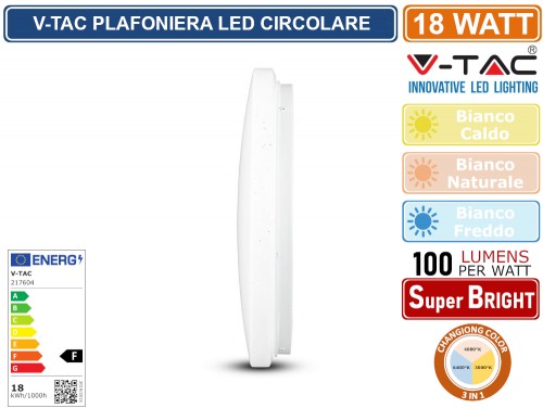 V-TAC GALLERY VT-8418 PLAFONIERA LED 18W CHANGING