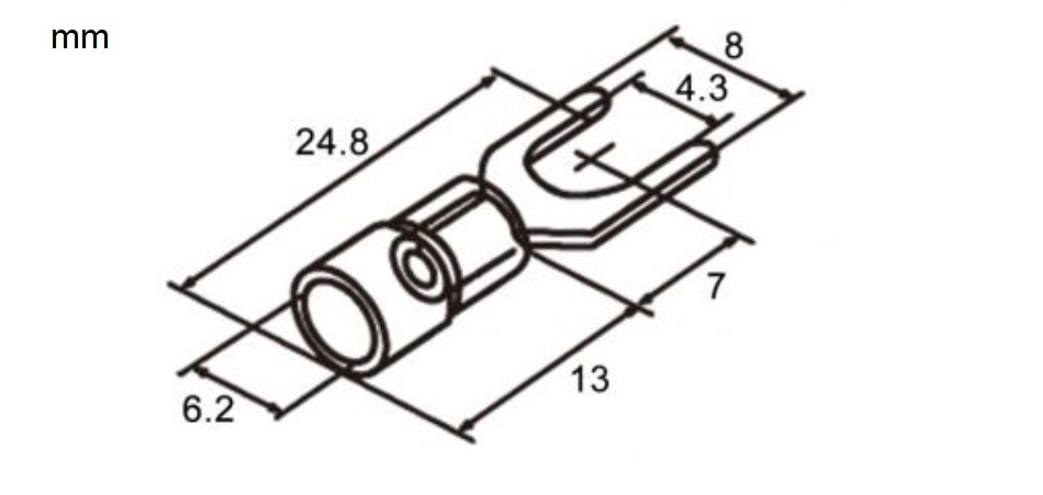 Kit 4 Capicorda a forcella dorati, CarPower per cavi fino a 6mm2