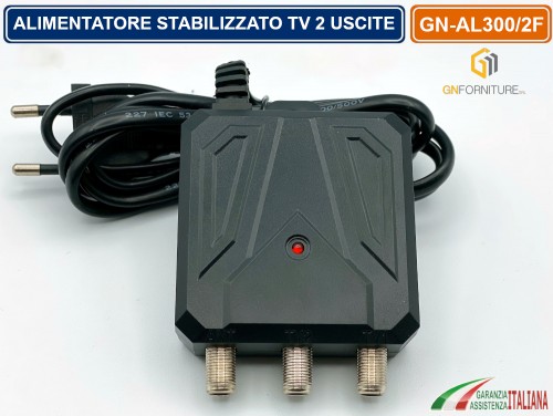 Gasiashop - GN-AL300/2F-MINI - ALIMENTATORE STABILIZZATO TV MINI PER  ANTENNA 1 INGRESSO 2 USCITE DC 12V 300mA