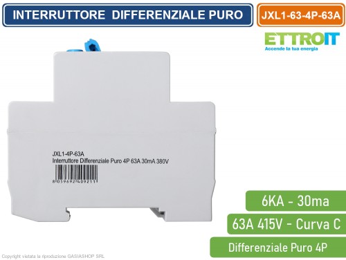 Interruttore Differenziale Salvavita 1P+N 32A C25 1 Modulo DIN M1 :  .it: Fai da te