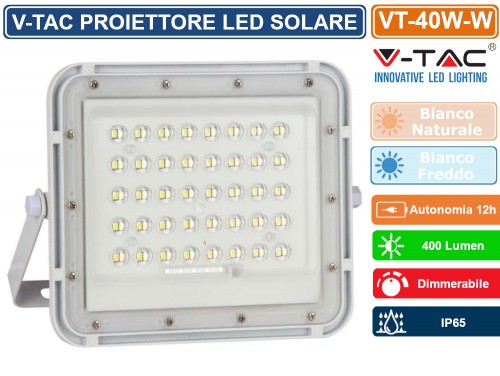 Proiettore LED solare 200W 4000K Pannello: 6V/20W Batteria: 3,2V/15000MaH  Telecomando [HO-SOLARFL-200W