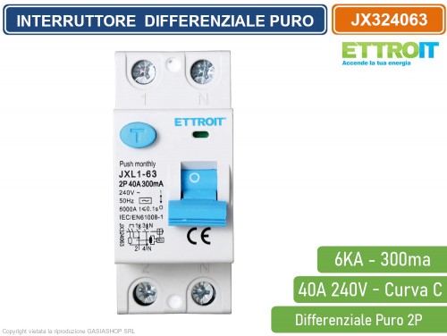 ETTROIT Interruttore Magnetotermico Automatico 1P 10A 6000A 220V Salvavita  Stotz Occupa 1 Modulo DIN