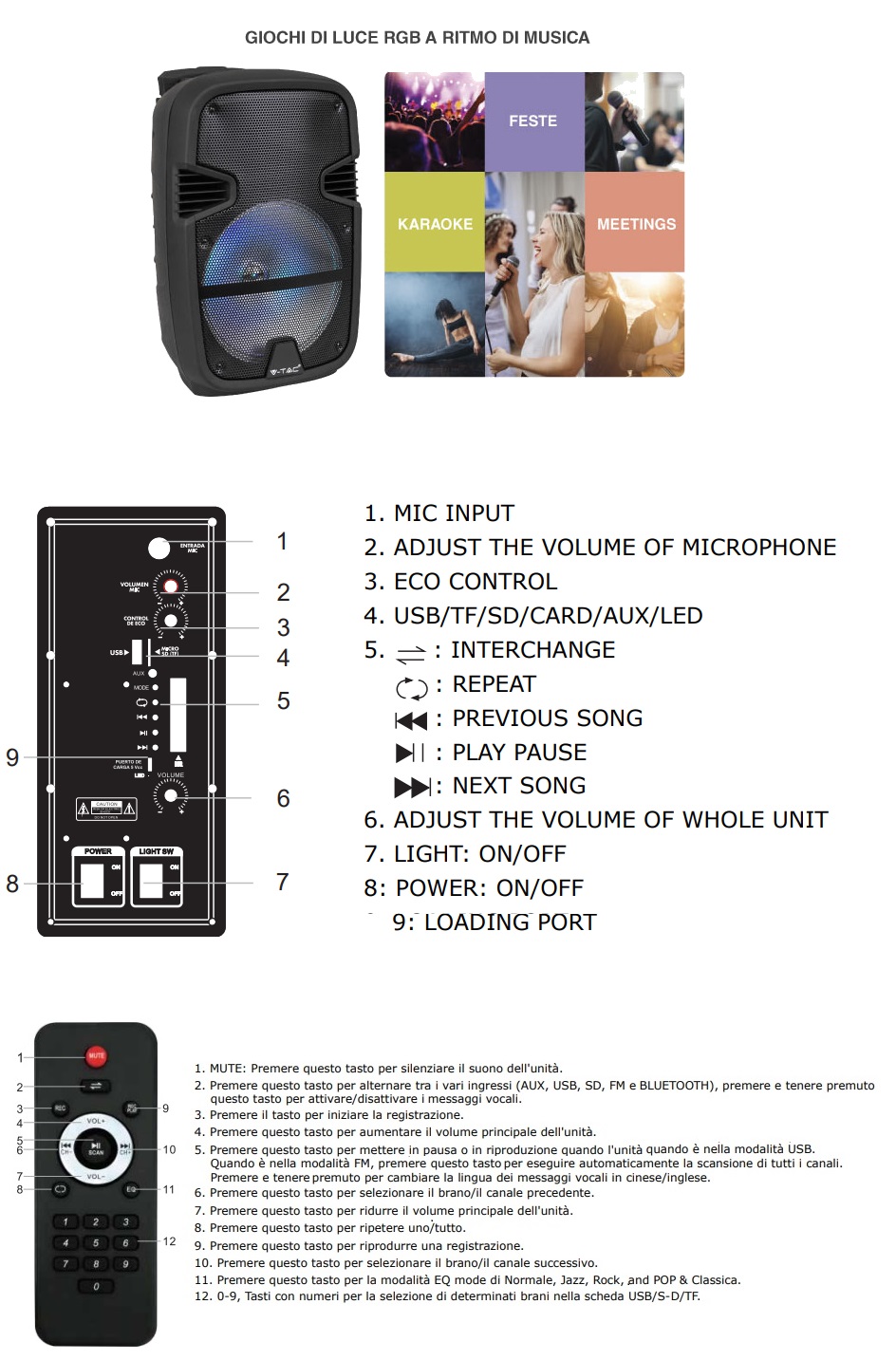 Gasiashop - VT-6208 - V-TAC AUDIO VT-6208 SOUNDOR 8 CASSA ATTIVA