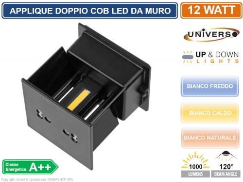 Applique Da Esterno Applique LED 12W Lampada Moderna Parete Muro Doppio Fascio Luce Calda 80cm Colore Oro Giallo 84432051 Aplic Da Esterno - Foto 11