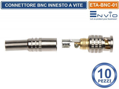 Connettori BNC Maschio Per Cavo RG59 - Kit Da 10 Pezzi Per Impianti CCTV E Video Fai Da Te