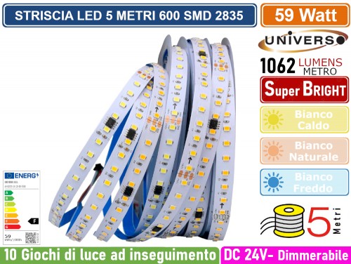 Gasiashop - 2835-24V-240 - STRIP STRISCIA LED MONOCOLORE 5 METRI