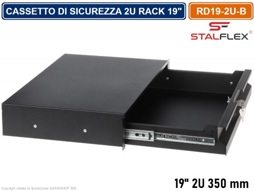 Gasiashop - RSR19-1U-350B-KM - MENSOLA RIPIANO ESTRAIBILE 1U PER TASTIERA E  MOUSE ARMADIO RACK 19 PROFNDITA' 350MM