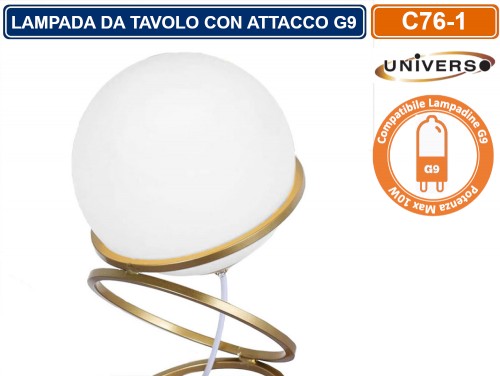 Gasiashop - D13 - LAMPADA DA TAVOLO MODERNA CON PORTALAMPADA PER