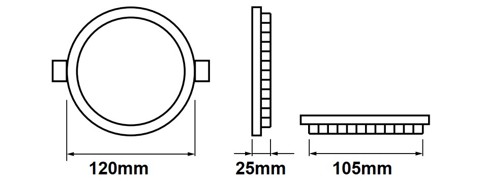 Gasiashop - P-105A-A - PANNELLO LED SMD ROTONDO 6W DA INCASSO SATINATO  ULTRA SLIM COMPLETO DI DRIVER 3000K - 4000K - 6500K