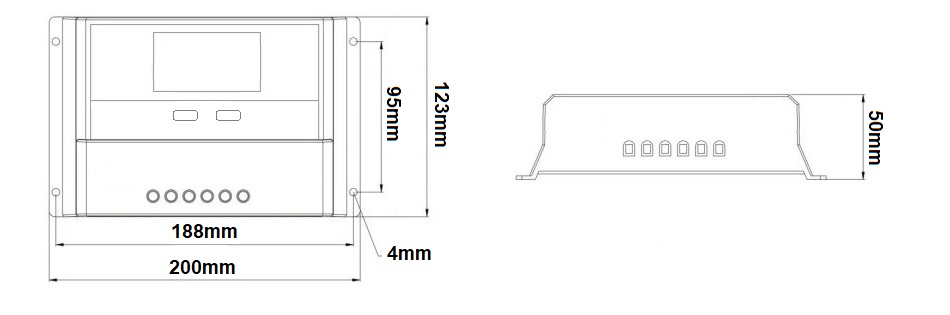 Gasiashop - 50A-91735 - REGOLATORE DI CARICA PWM PER PANNELLI SOLARI 50A DC  12/24V AUTOSELEZIONE CON DISPLAY DOPPIA PORTA USB