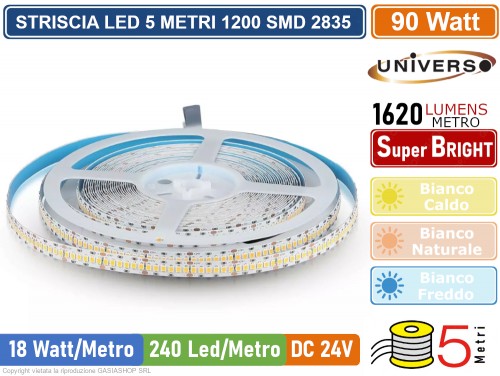 S13-2835-24V - Strisce LED 24V - - Striscia LED 5m smd2835 24V DC