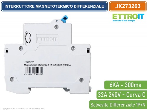 Magnetotérmico Diferencial Chint NB1L2 32A 1P+N 6KA 30MA A 2 Módulos 203250 - 11