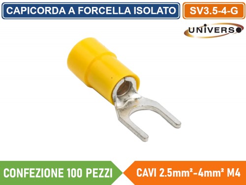 Kit 4 Capicorda a forcella dorati, CarPower per cavi fino a 6mm2