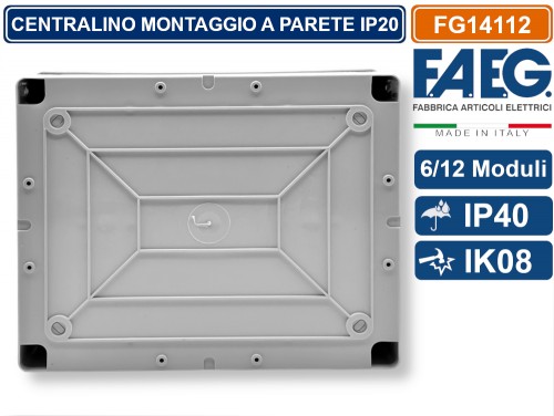 FAEG CENTRALINO DA PARETE 12 MODULI GUIDA DIN INCORPORATA - 8