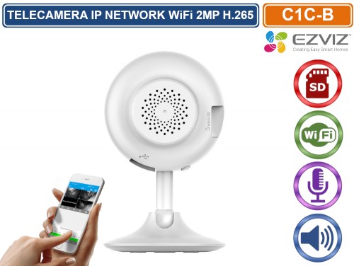 Gasiashop - CS-C1C-B - EZVIZ C1C-B TELECAMRA IP NETWORK WIFI FULL HD 1080P  2MP RILEVAMENTO DEL MOVIMENTO AUDIO BIDIREZIONALE REGISTRA SU SD CARD H.265