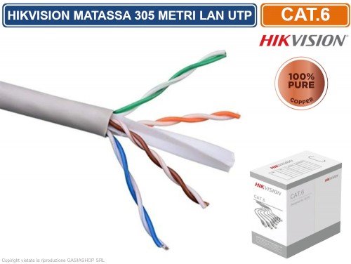 Cavo Ethernet Cat6 Esterno Cavo Ethernet CAT6 UTP Esterno, Bianco - 50m O 100m, In Rame, Per Rete Esterna Resistente CAT6 UTP 50m