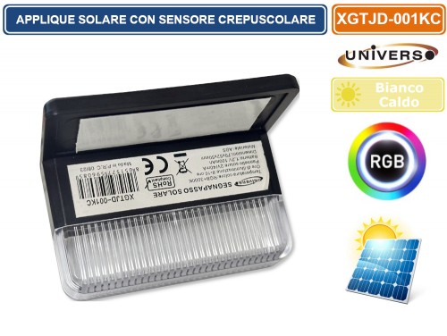 Applique LED Solare Da 10W Con Sensore Crepuscolare IP54 • Iluminashop  Italia