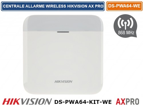 DS-PWA64-Kit-WE - Kit Allarme Hikvision AXPro Centrale 64 Zone WiFi HUB  GPRS 