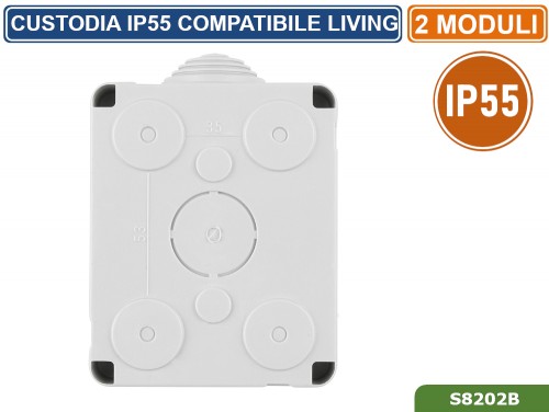 CUSTODIA CONTENITORE DA PARETE IDROBOX 4 MODULI IP55 COMPATIBILE SERIE - Foto 9