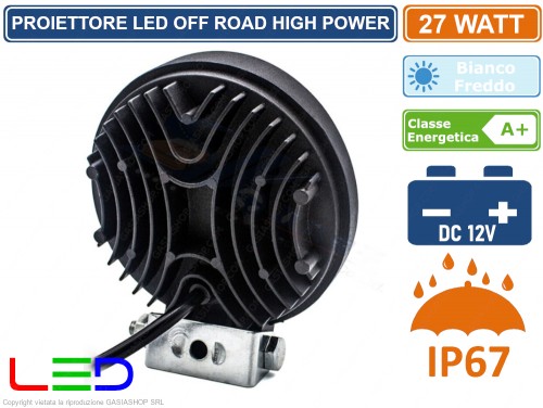 DRIWEI - Faro Auto 27w Tondo Supplementare Fuoristrada Barca Jeep