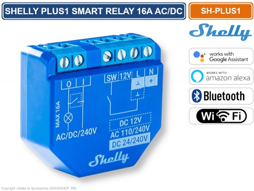 Gasiashop - SH- PLUS1 - INTERRUTTORE SMART WI-FI SHELLY PLUS 1 CON