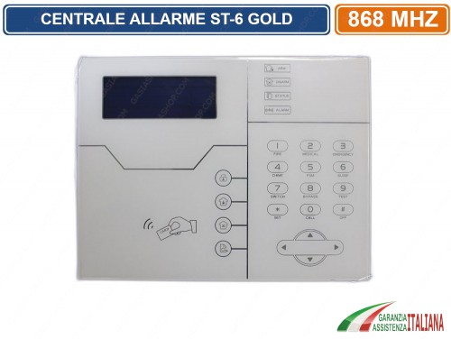 KIT ANTIFURTO CENTRALE ALLARME ST-6 GOLD GSM GPRS TCP/IP TOUCH PAD GESTIONE  REMOTA