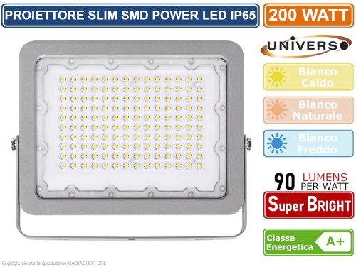 FE79-200W - Fari e Proiettori LED - - Faro Proiettore Esterno 200w Faretto  A Led Ultra Sottile Slim IP65 FE79-200W