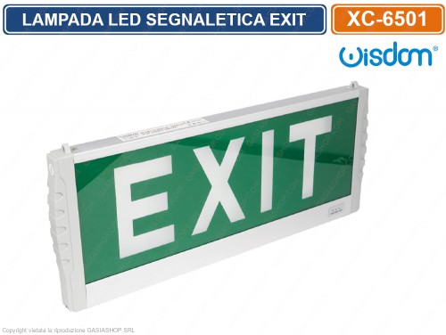 XC-6501 - LAMPADA LED DI EMERGENZA A SOSPENSIONE CON SEGNALETICA USCITA  EXIT 3W 6500K - Gasiashop