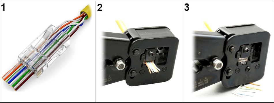 10 Connettori RJ45 UTP Cat5e TecnoStore – Contatti Dorati 3µ Per Cavo Ethernet Flessibile