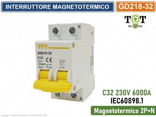 Gasiashop - GD220-32 - INTERRUTTORE MAGNETOTERMICO DIFFERENZIALE